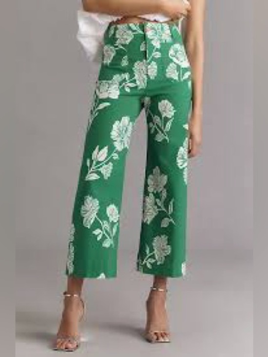 Maeve Pants - Anthropologie Maeve Colette floral wide leg cropped pants